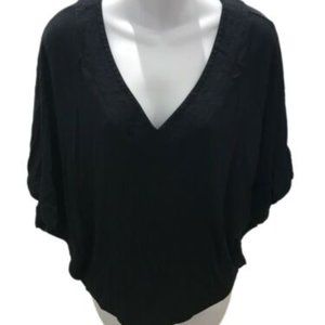 Anthropologie C. Keer black v-neck top